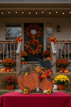 Load image into Gallery viewer, Autumn-themed wooden pumpkin decoration 